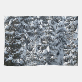 雪もみの木のテクスチャ キッチンタオル