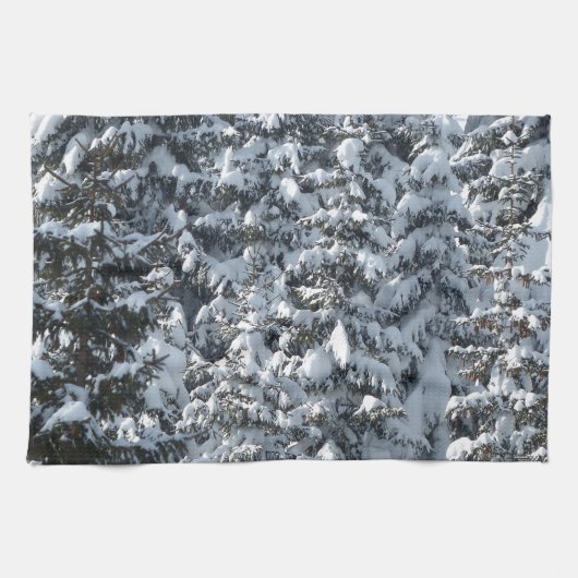 雪もみの木のテクスチャ キッチンタオル (横)