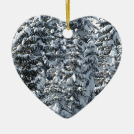 雪もみの木のテクスチャ セラミックオーナメント