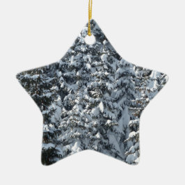 雪もみの木のテクスチャ セラミックオーナメント