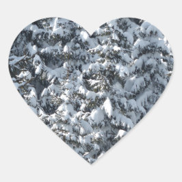雪もみの木のテクスチャ ハートシール