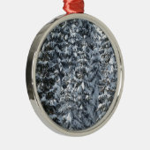 雪もみの木のテクスチャ メタルオーナメント (右)