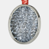 雪もみの木のテクスチャ メタルオーナメント (左)