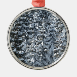 雪もみの木のテクスチャ メタルオーナメント