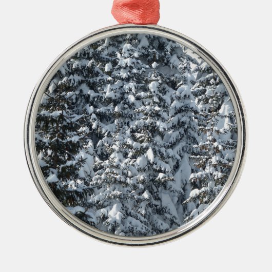 雪もみの木のテクスチャ メタルオーナメント (正面)