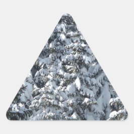 雪もみの木のテクスチャ 三角形シール