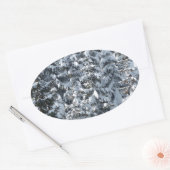 雪もみの木のテクスチャ 楕円形シール (封筒)