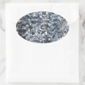 雪もみの木のテクスチャ 楕円形シール (バッグ)