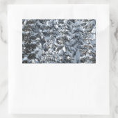 雪もみの木のテクスチャ 長方形シール (バッグ)