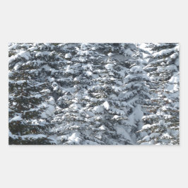 雪もみの木のテクスチャ 長方形シール