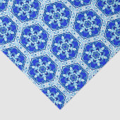 雪やめ片パターン – Cobalt Blue and White 薄葉紙 (詳細)