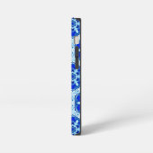 雪やめ片パターン – Cobalt Blue and White iPhoneケース (左側面)