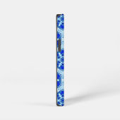 雪やめ片パターン – Cobalt Blue and White iPhoneケース (右側面)