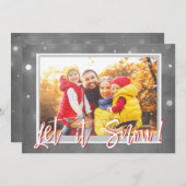 雪やスノーフレークのフォトカードを使う シーズンカード (正面/裏面)