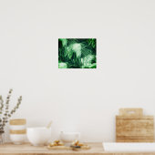 雪や氷の冬の松の葉 ポスター (キッチン)