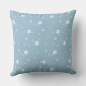 雪や雪の模様を青や冬に クッション (裏面)