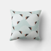 雪よくはしゃぐ模様のペンギン クッション (裏面)