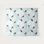 雪よくはしゃぐ模様のペンギン タペストリー (正面(横))