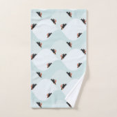 雪よくはしゃぐ模様のペンギン バスタオルセット (ハンドタオル)