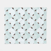 雪よくはしゃぐ模様のペンギン フリースブランケット (正面(横))