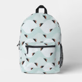 雪よくはしゃぐ模様のペンギン プリントバックパック (正面)