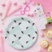 雪よくはしゃぐ模様のペンギン ペーパープレート (パーティー)