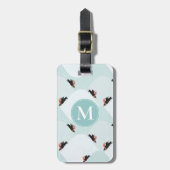 雪よくはしゃぐ模様のペンギン ラゲッジタグ (正面縦)