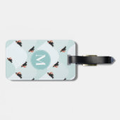 雪よくはしゃぐ模様のペンギン ラゲッジタグ (裏面横)