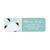 雪よくはしゃぐ模様のペンギン ラベル (正面)