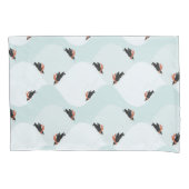 雪よくはしゃぐ模様のペンギン 枕カバー (正面)