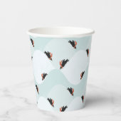 雪よくはしゃぐ模様のペンギン 紙コップ (裏面)