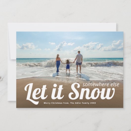 雪よ降れ バケーション 写真 クリスマス カード (正面)