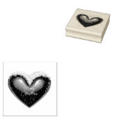 雪をかぶったハートカスタムクリスマス ラバースタンプ (押印)