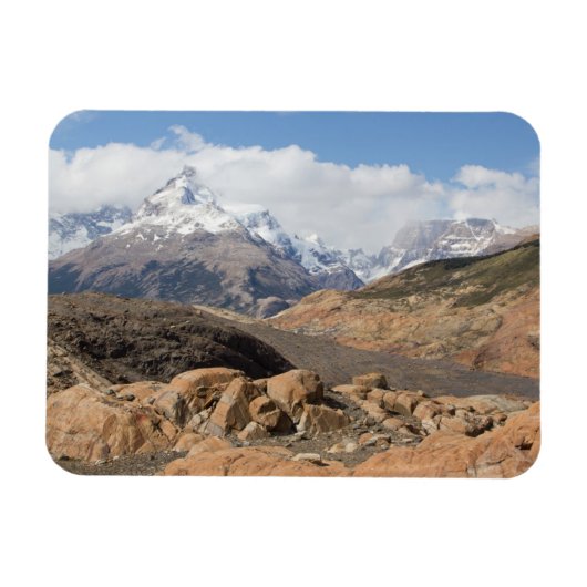 雪をかぶった山々 マグネット (横)