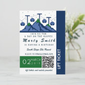 雪をかぶった山の上昇のチケットの招待状 招待状 (スタンド正面)