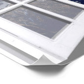 雪をかぶった山の偽の窓3D ポスター (角)