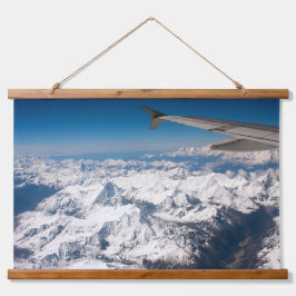 雪をかぶった山の壁タペストリー写真 吊り下げ型タペストリー