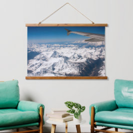雪をかぶった山の壁タペストリー写真 吊り下げ型タペストリー