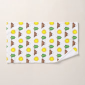 雪をかぶった山の松の木サンキャンプハイキング バスタオルセット (ハンドタオル)