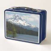 雪をかぶった山フード風景風景 メタルランチボックス (裏面)