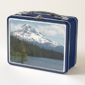 雪をかぶった山フード風景風景 メタルランチボックス (正面)