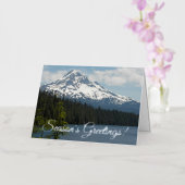 雪をかぶった山フード風景 箔シーズンカード (蘭)