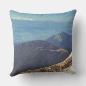 雪をかぶった山頂 クッション (裏面)