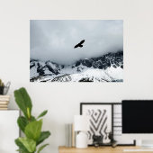 雪をかぶった山鳥が投稿 ポスター (ホームオフィス)