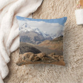 雪をかぶった山 クッション (ブランケット)