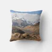 雪をかぶった山 クッション (裏面)