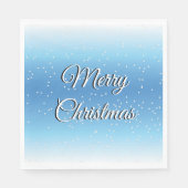 雪をテーマにしたクリスマス紙ナプキン スタンダードランチョンナプキン (正面)