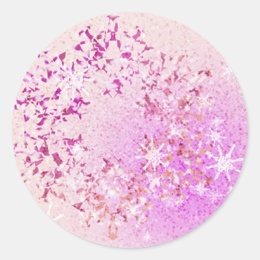雪をピンクに染める ラウンドシール (正面)