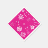 雪をピンク色に染める スタンダードカクテルナプキン (角)