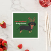 雪を介してダックスシュントかわいいドキシトインデアードッグ スタンダードカクテルナプキン (インサイチュ)